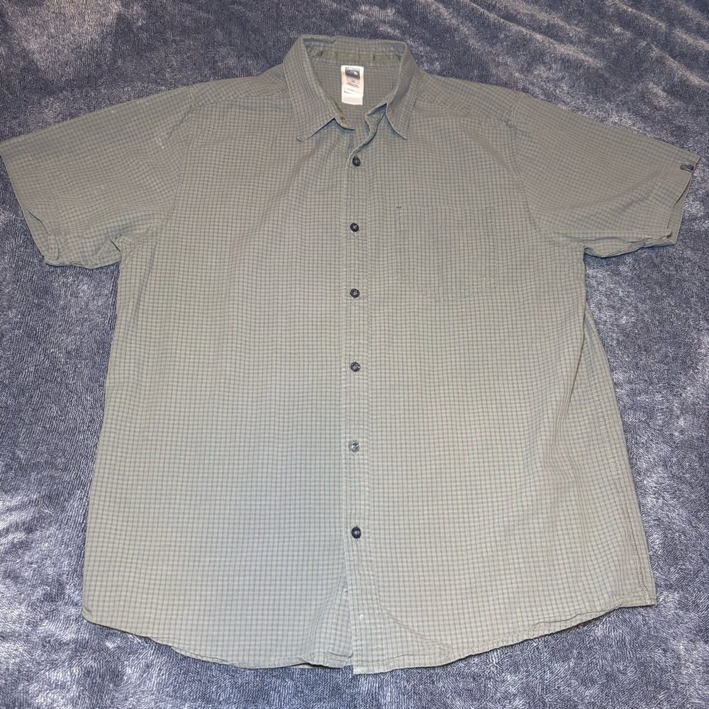 Men's  North Face Green/Brown Checkered Shirt Size Large